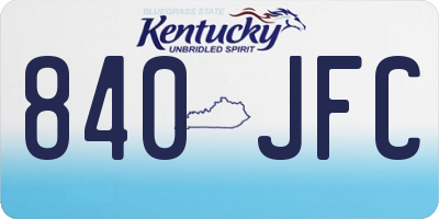 KY license plate 840JFC