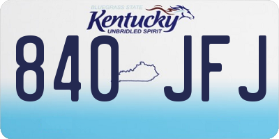 KY license plate 840JFJ