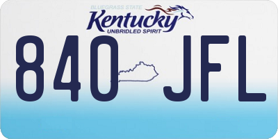 KY license plate 840JFL