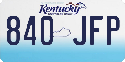 KY license plate 840JFP