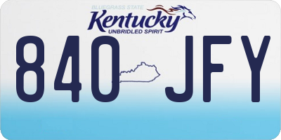 KY license plate 840JFY