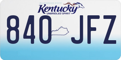 KY license plate 840JFZ