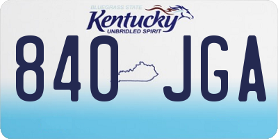 KY license plate 840JGA