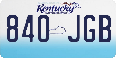 KY license plate 840JGB