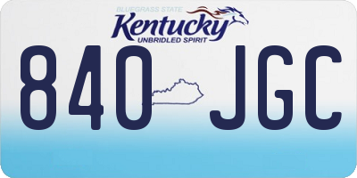 KY license plate 840JGC