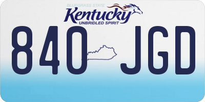KY license plate 840JGD