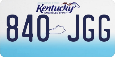 KY license plate 840JGG