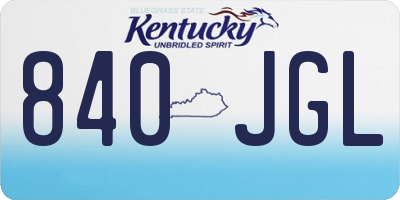 KY license plate 840JGL