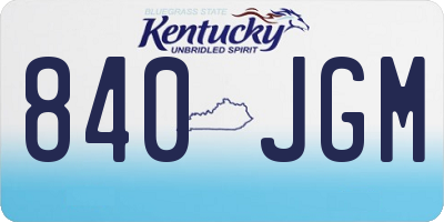 KY license plate 840JGM