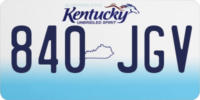 KY license plate 840JGV