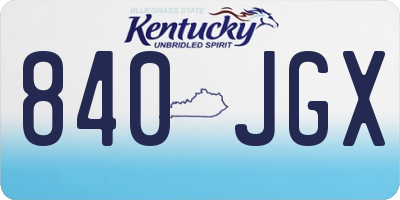 KY license plate 840JGX