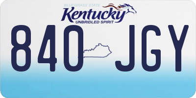 KY license plate 840JGY