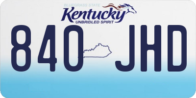 KY license plate 840JHD