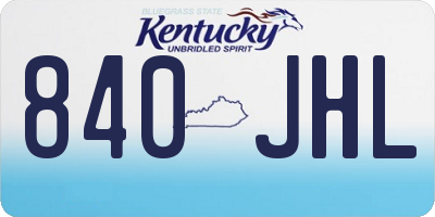 KY license plate 840JHL