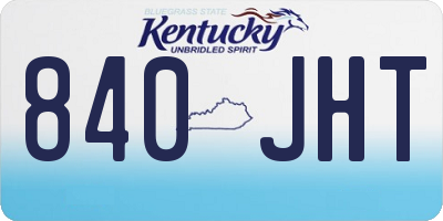 KY license plate 840JHT