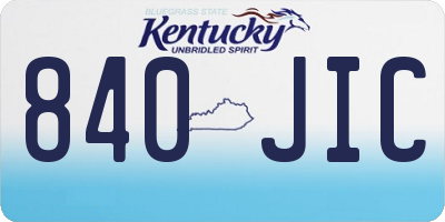 KY license plate 840JIC