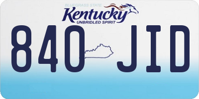 KY license plate 840JID