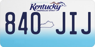 KY license plate 840JIJ