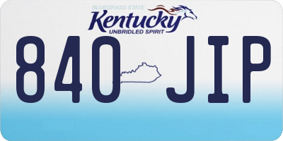 KY license plate 840JIP