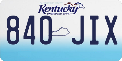 KY license plate 840JIX