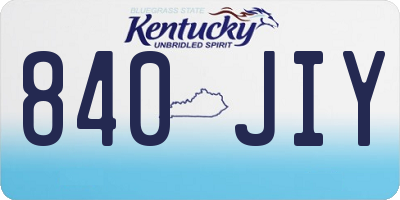 KY license plate 840JIY