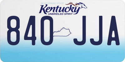 KY license plate 840JJA