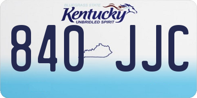 KY license plate 840JJC