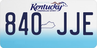 KY license plate 840JJE