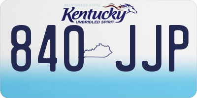 KY license plate 840JJP