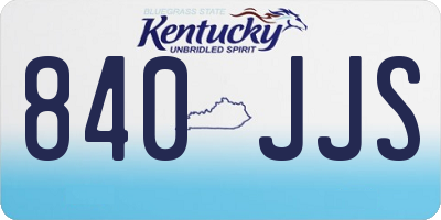 KY license plate 840JJS