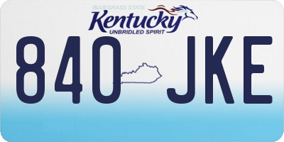 KY license plate 840JKE
