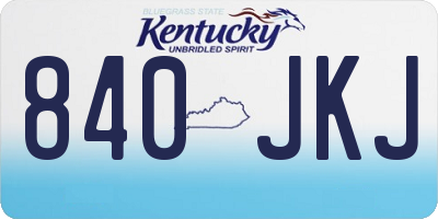 KY license plate 840JKJ