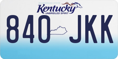 KY license plate 840JKK