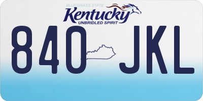 KY license plate 840JKL