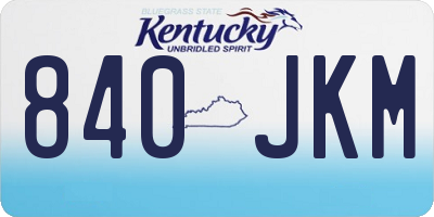 KY license plate 840JKM