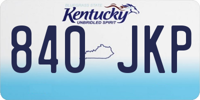 KY license plate 840JKP