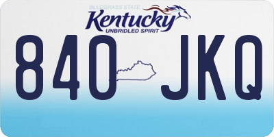 KY license plate 840JKQ