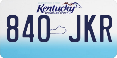 KY license plate 840JKR