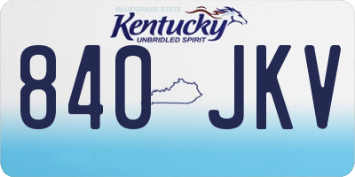 KY license plate 840JKV