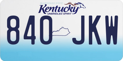 KY license plate 840JKW