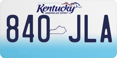 KY license plate 840JLA