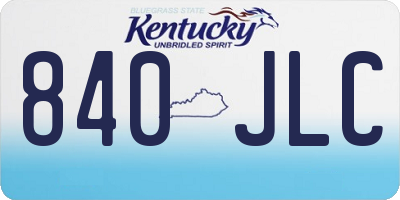 KY license plate 840JLC
