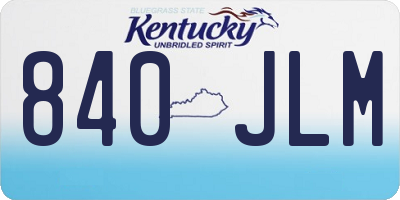 KY license plate 840JLM