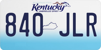 KY license plate 840JLR
