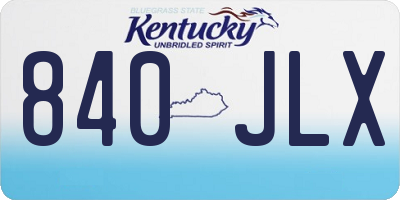 KY license plate 840JLX