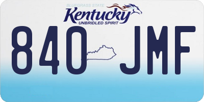 KY license plate 840JMF
