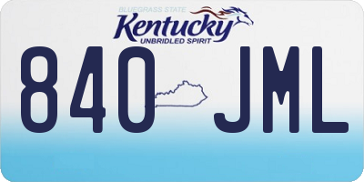 KY license plate 840JML