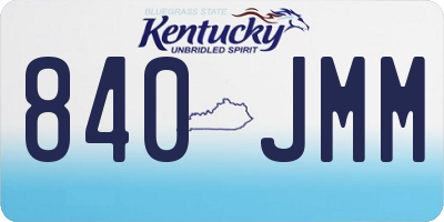KY license plate 840JMM