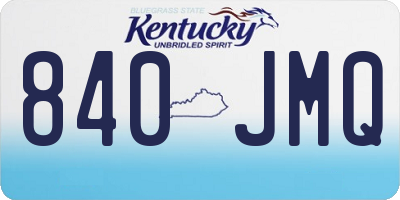 KY license plate 840JMQ