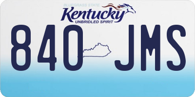 KY license plate 840JMS